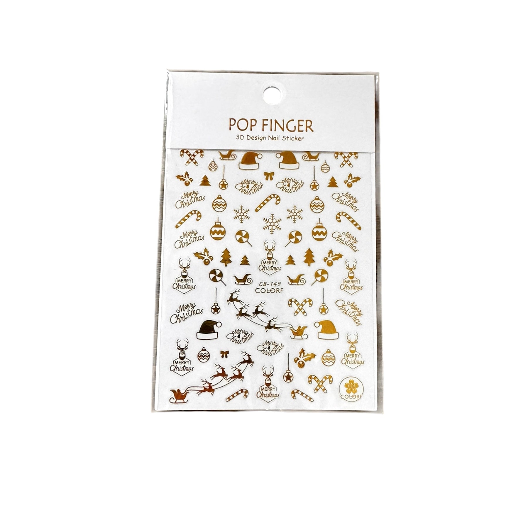 Xmas Nail Art Stickers (Gold)