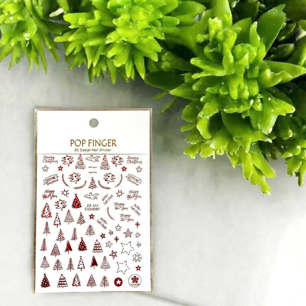 Xmas Nail Art Stickers (Red)