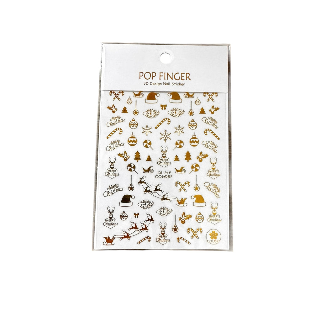 Xmas Nail Art Stickers (Gold)