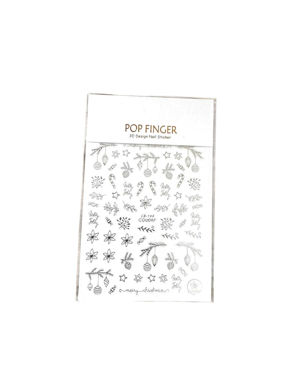 Xmas Nail Art Stickers (Silver)