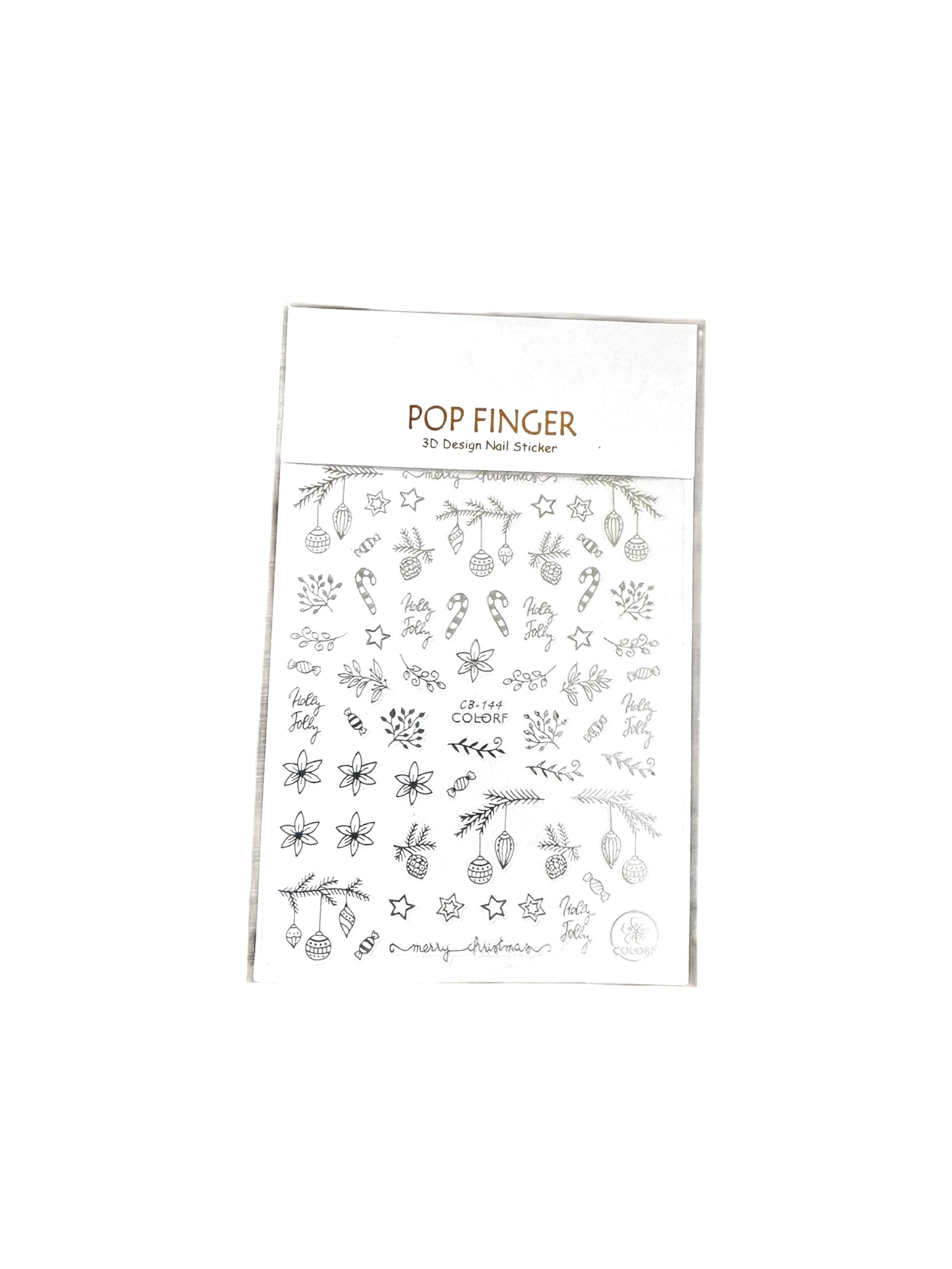 Xmas Nail Art Stickers (Silver)