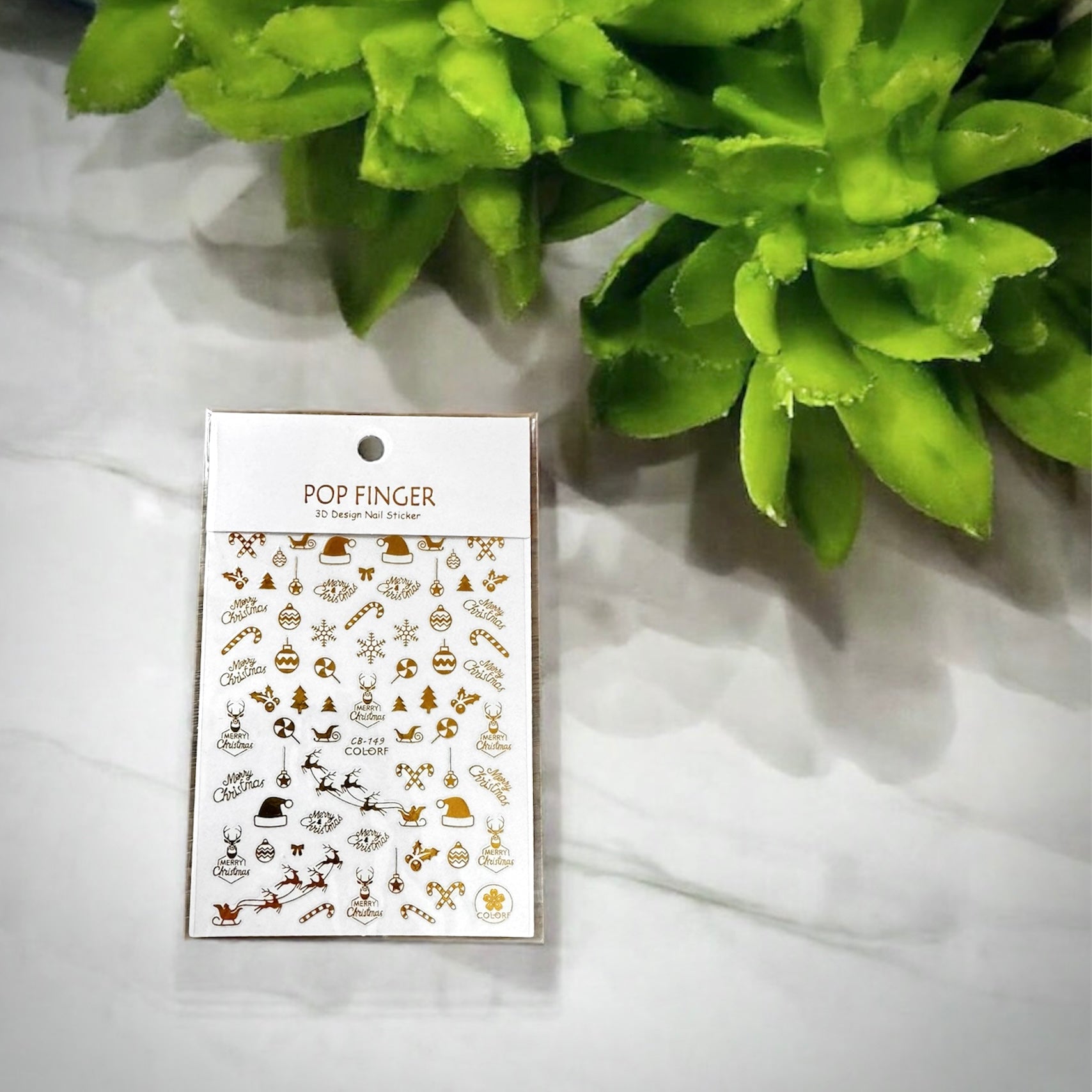 Xmas Nail Art Stickers (Gold)
