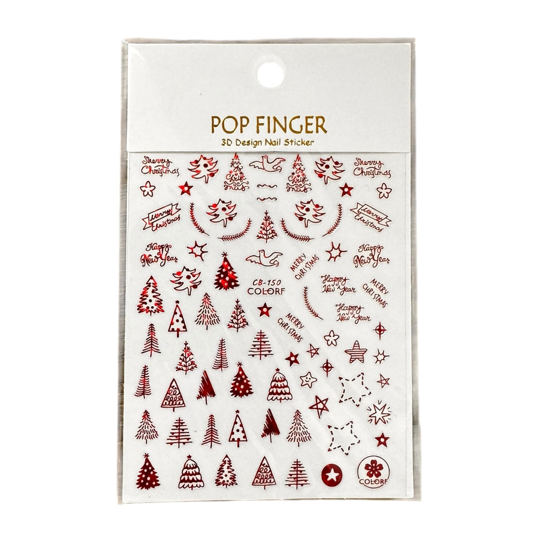 Xmas Nail Art Stickers (Red)