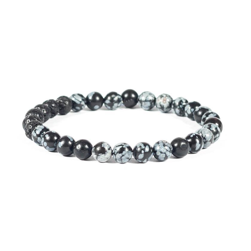 Essential Oil Diffusing Bracelet - Snowflake Obsidian
