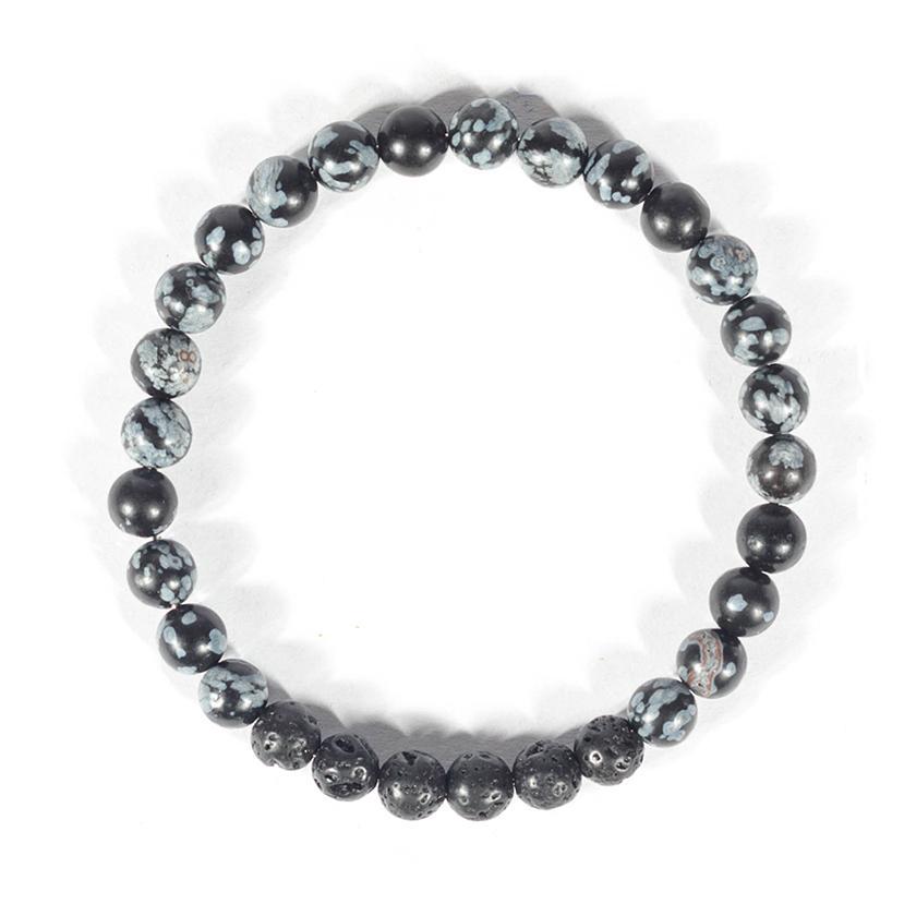 Essential Oil Diffusing Bracelet - Snowflake Obsidian