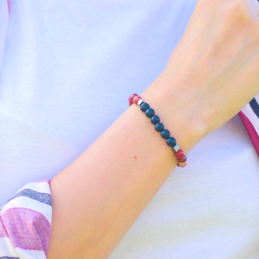 Essential Oil Diffusing Bracelet - Red Jasper